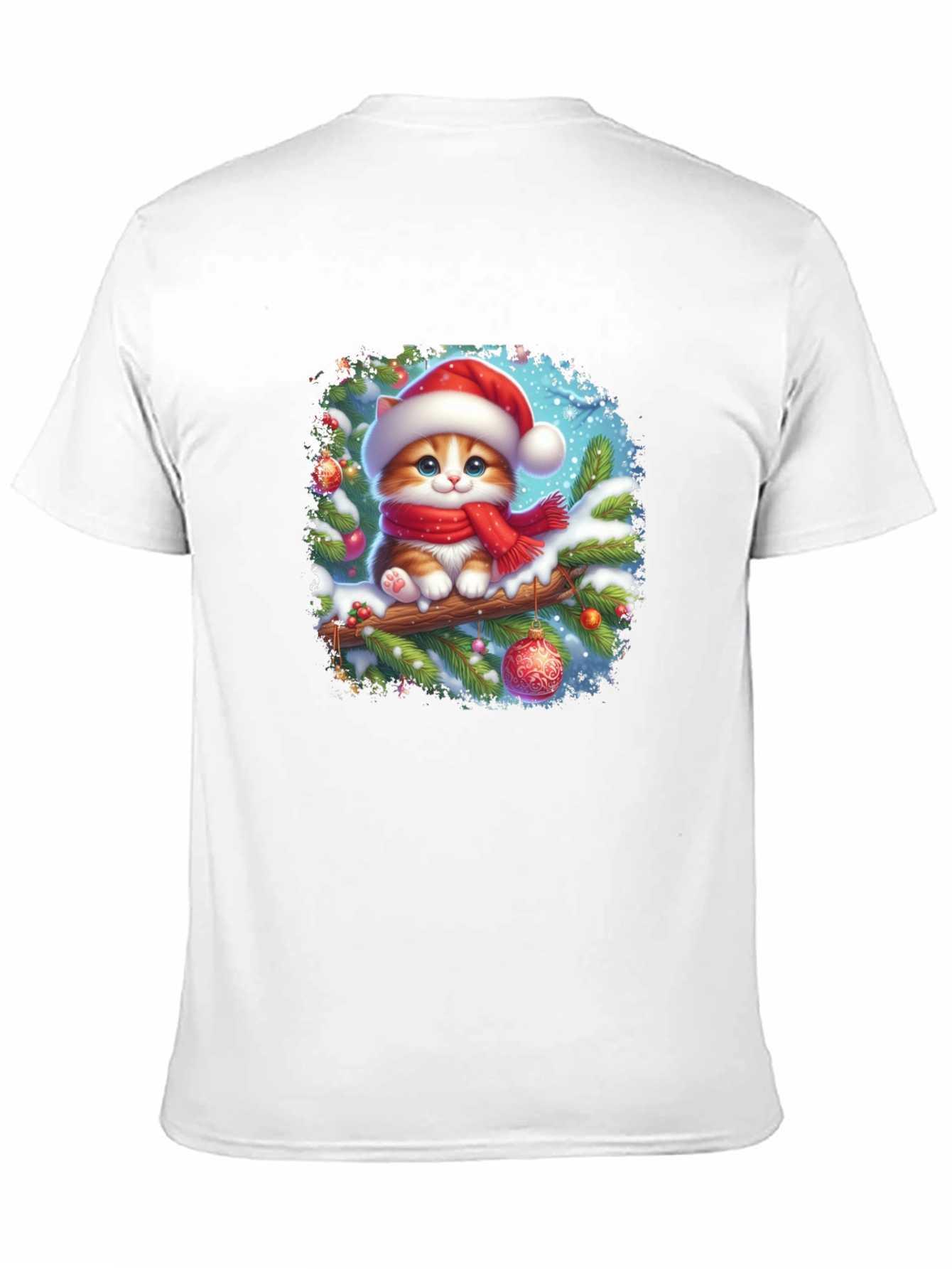 Festive Christmas Cat T-Shirt