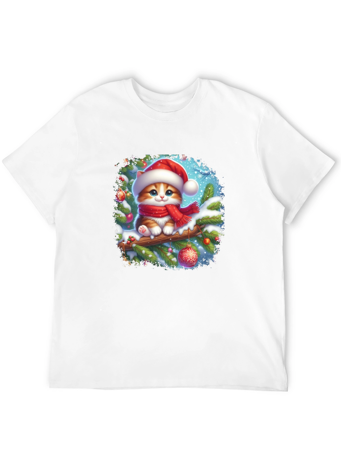 Festive Christmas Cat T-Shirt