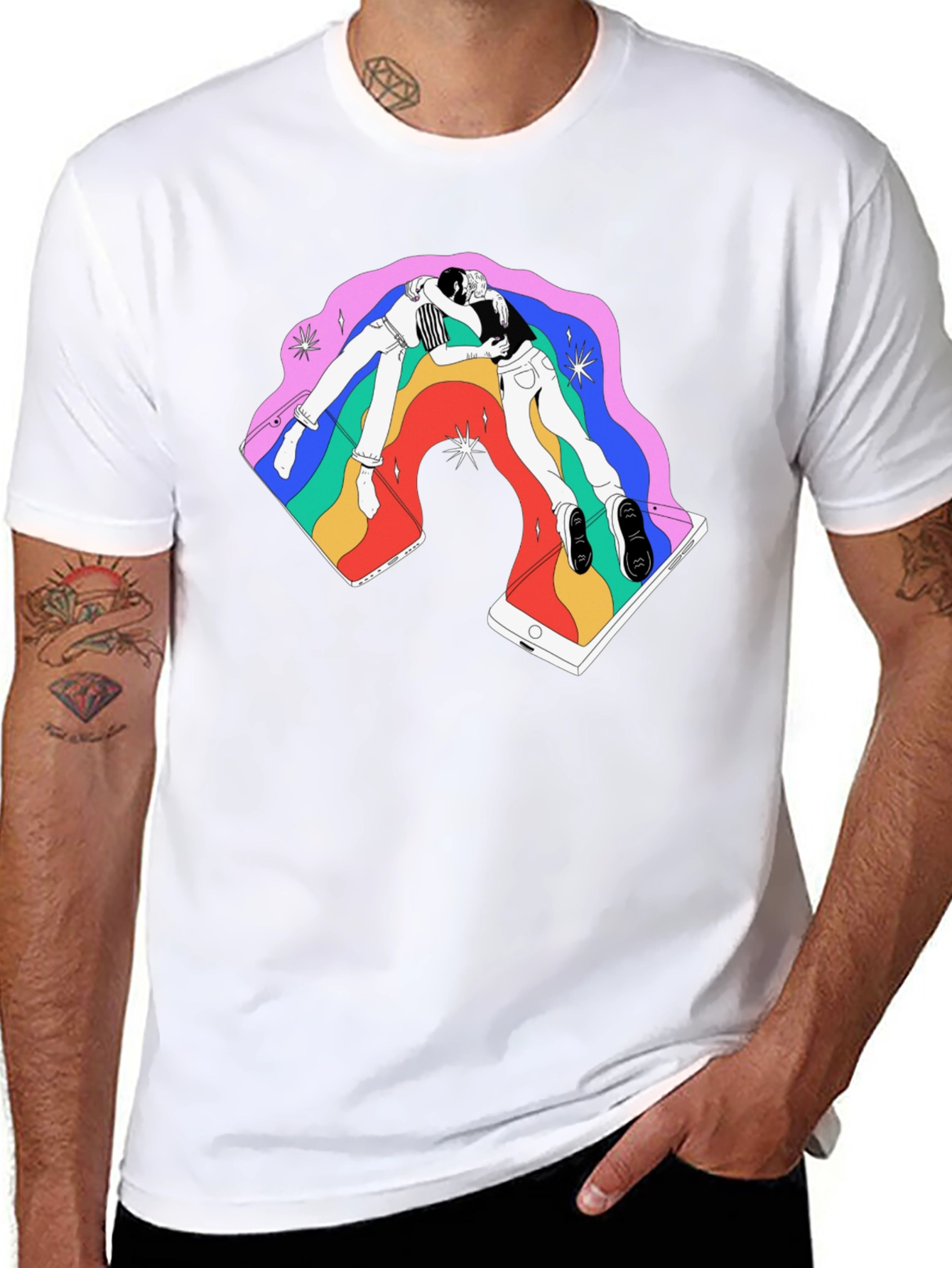 Rainbow Smartphone Graphic Tee