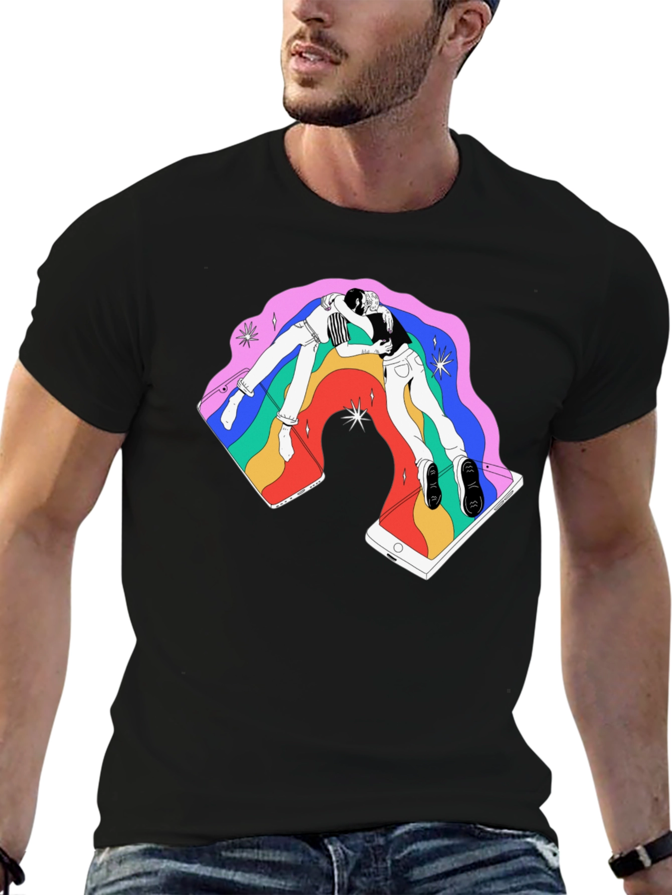 Rainbow Smartphone Graphic Tee