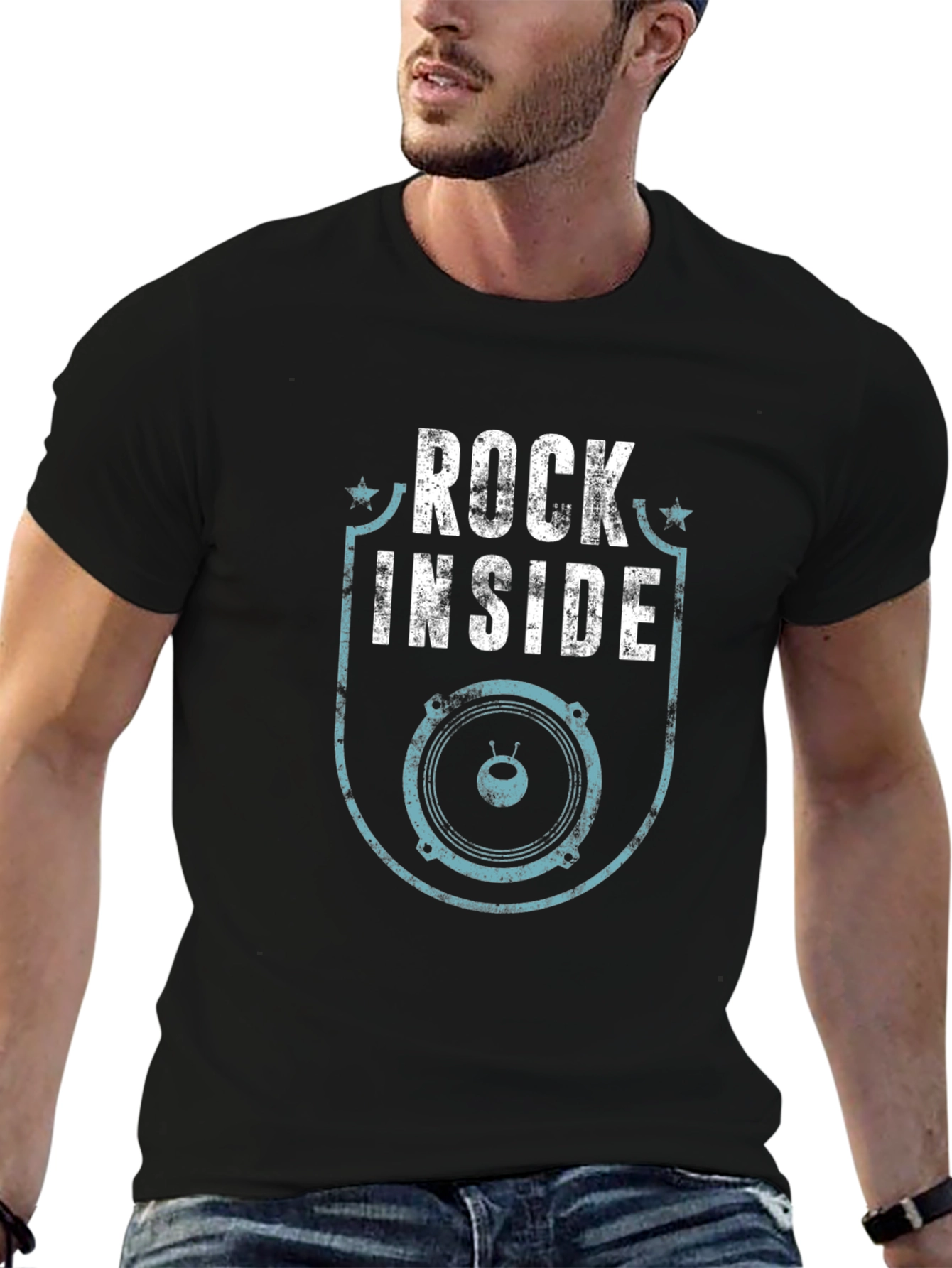 Rock Inside Graphic Tee - Mens Black T-Shirt