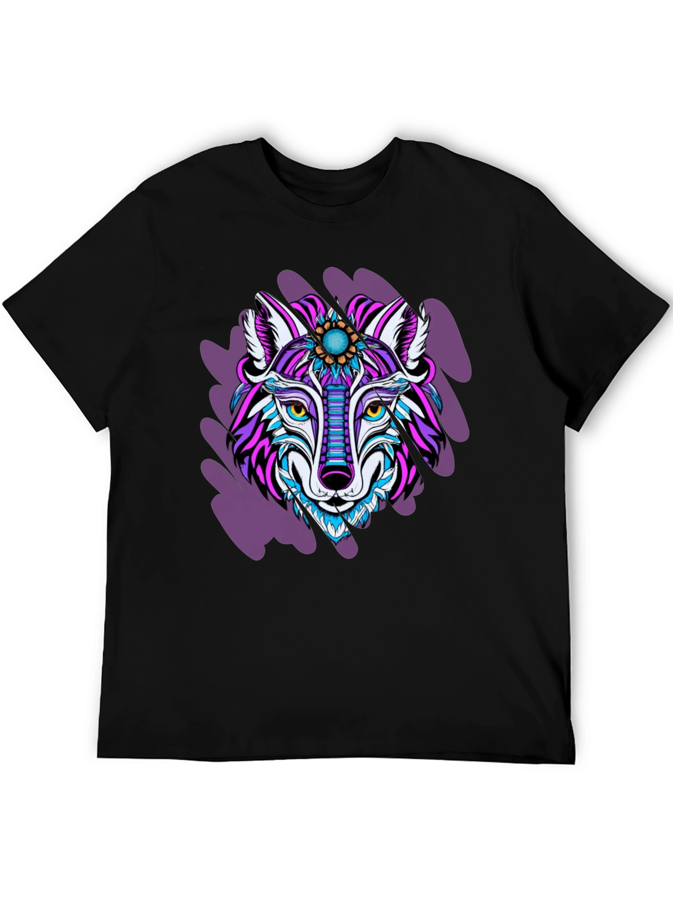 Artistic Wolf Graphic Tee - Bold & Unique