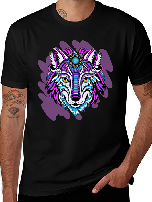 Artistic Wolf Graphic Tee - Bold & Unique