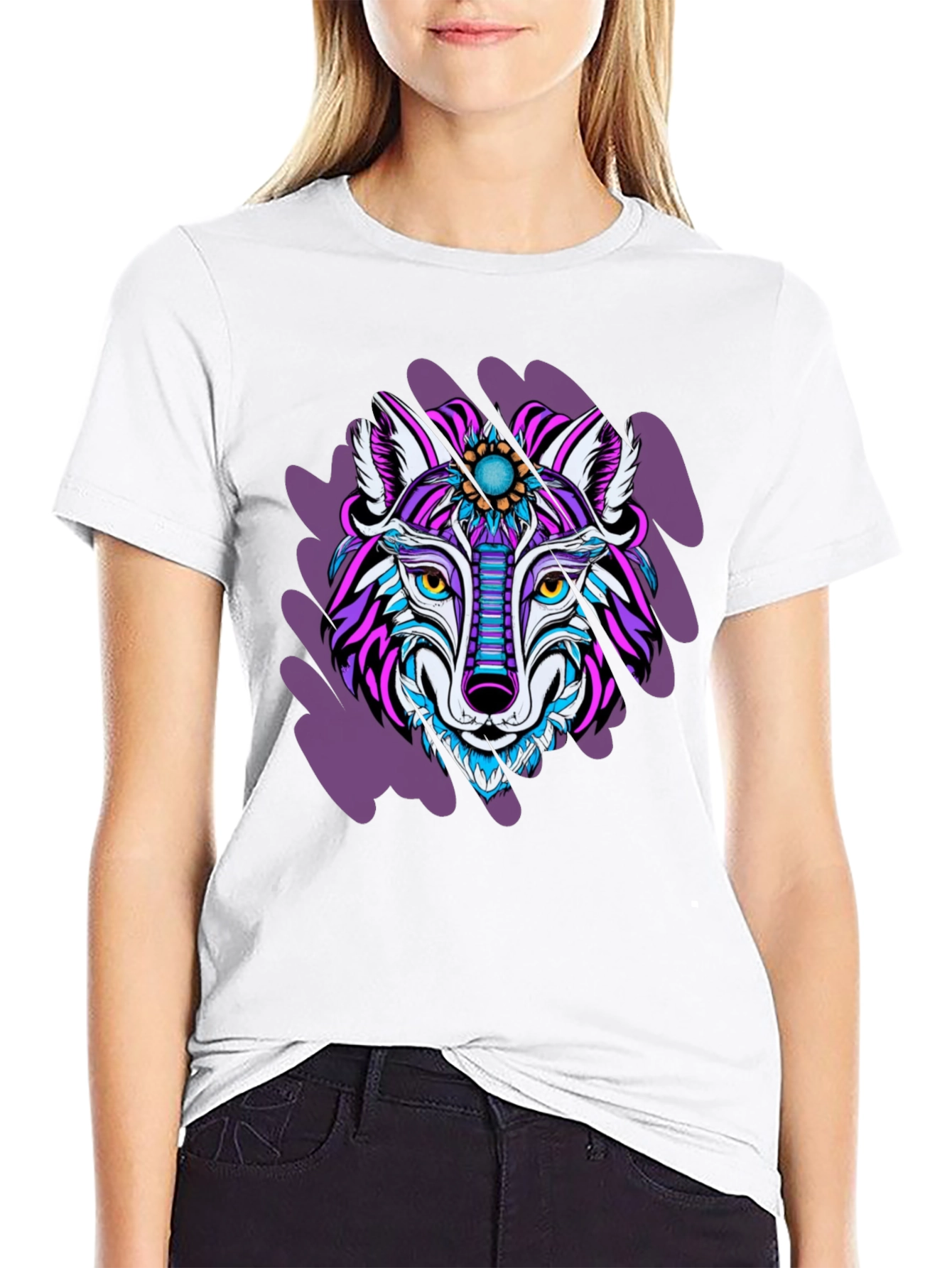 Artistic Wolf Graphic Tee - Bold & Unique