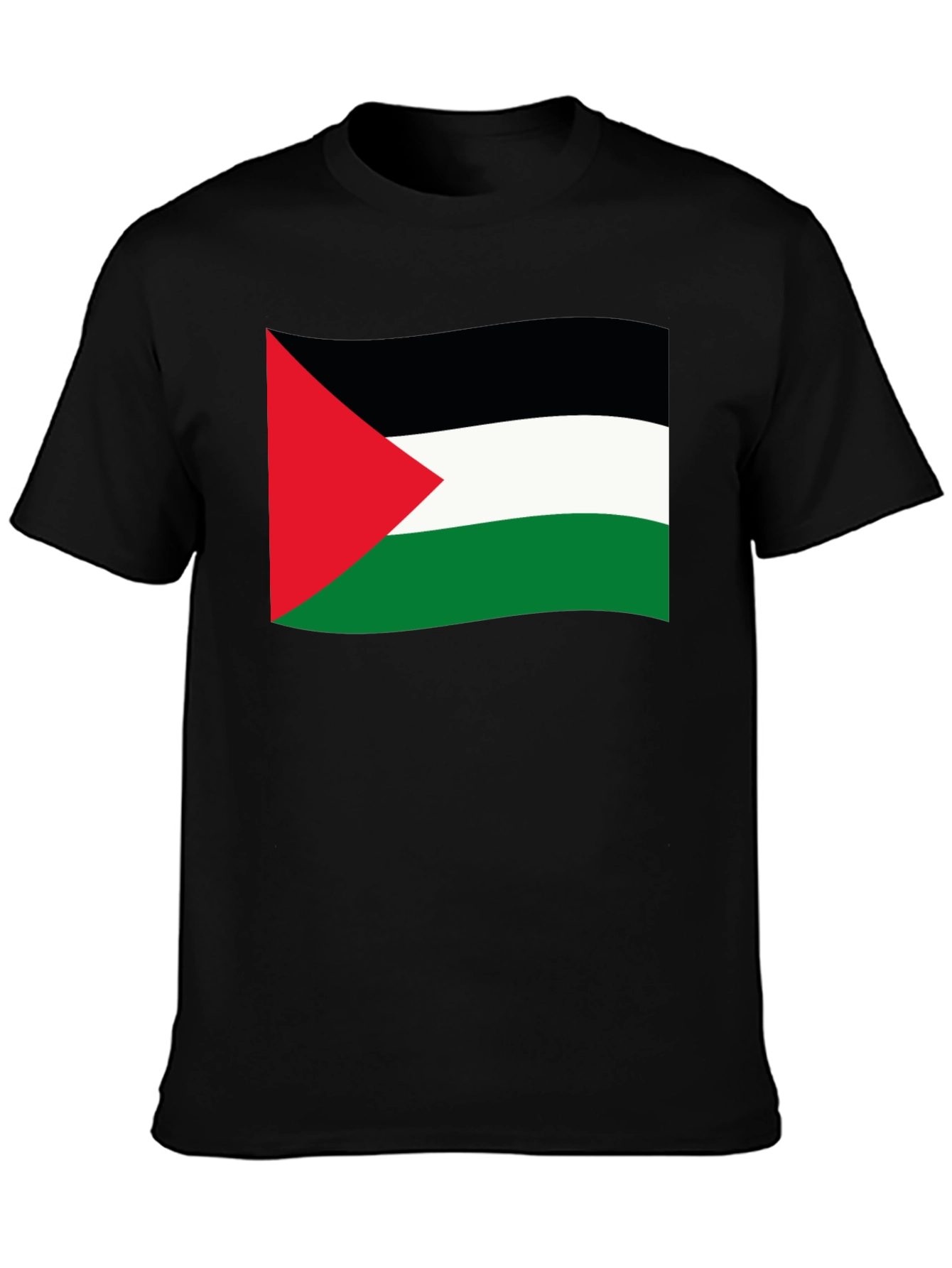 Palestine Flag T-Shirt - Black Casual Tee