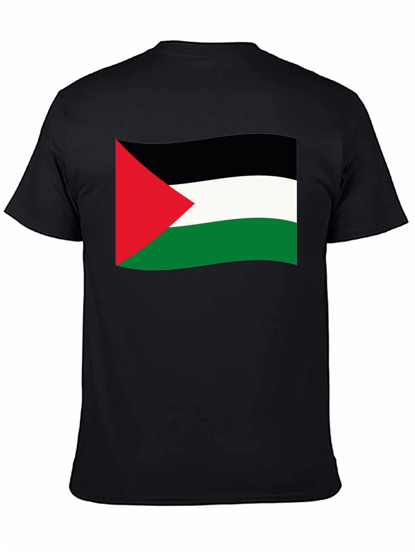 Palestine Flag T-Shirt - Black Casual Tee