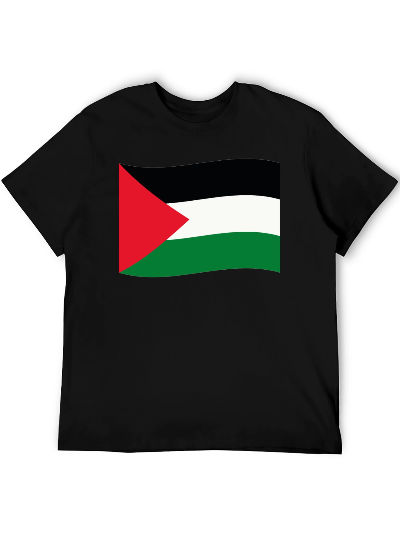 Palestine Flag T-Shirt - Black Casual Tee