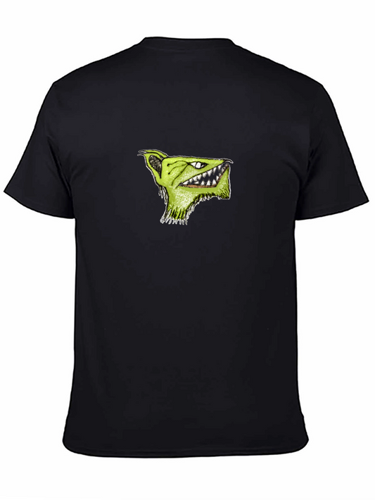 Mens Black T-Shirt with Green Monster Graphic