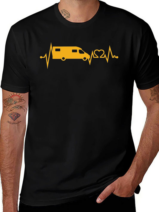 Camper Van Heartbeat Graphic T-Shirt