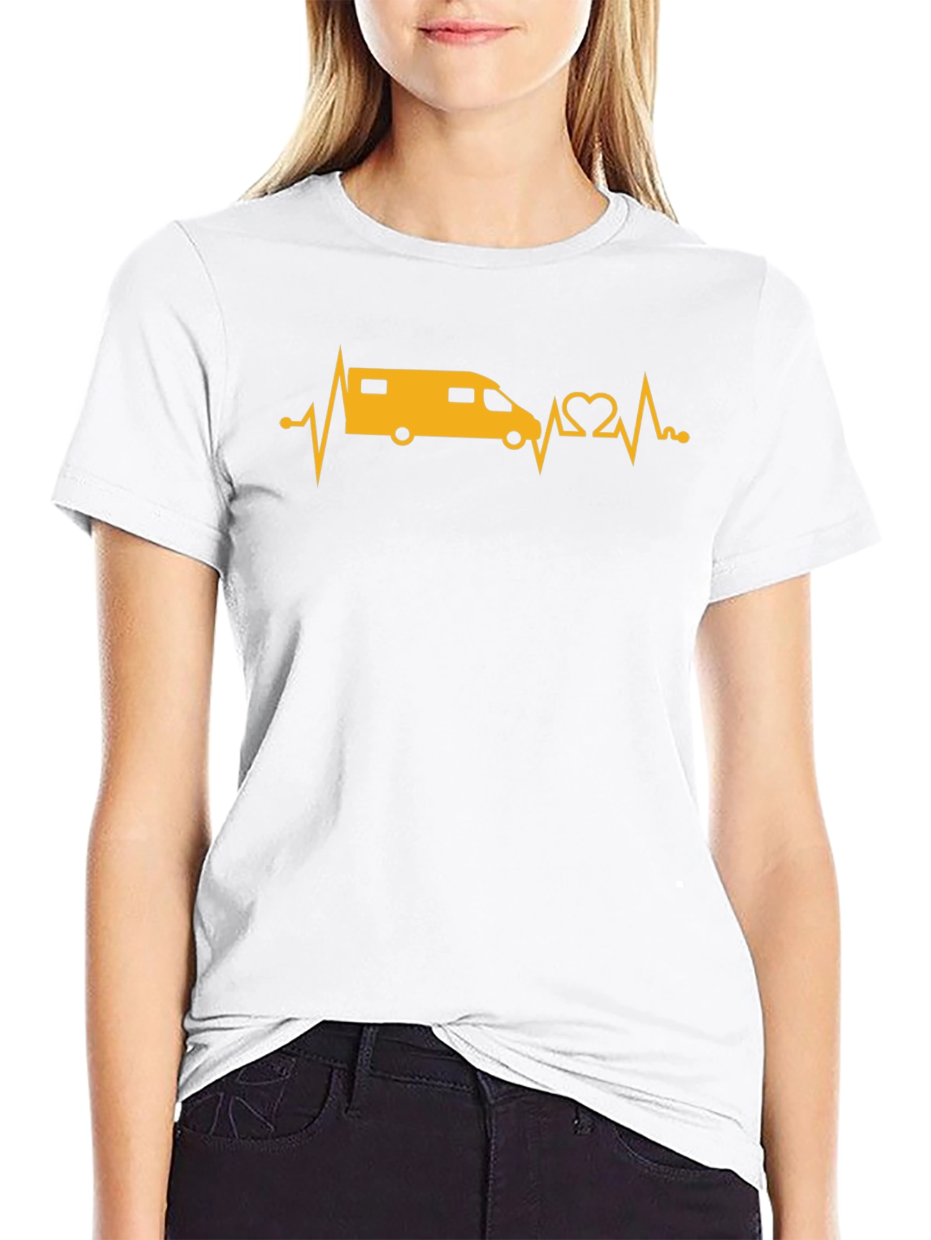 Camper Van Heartbeat Graphic T-Shirt