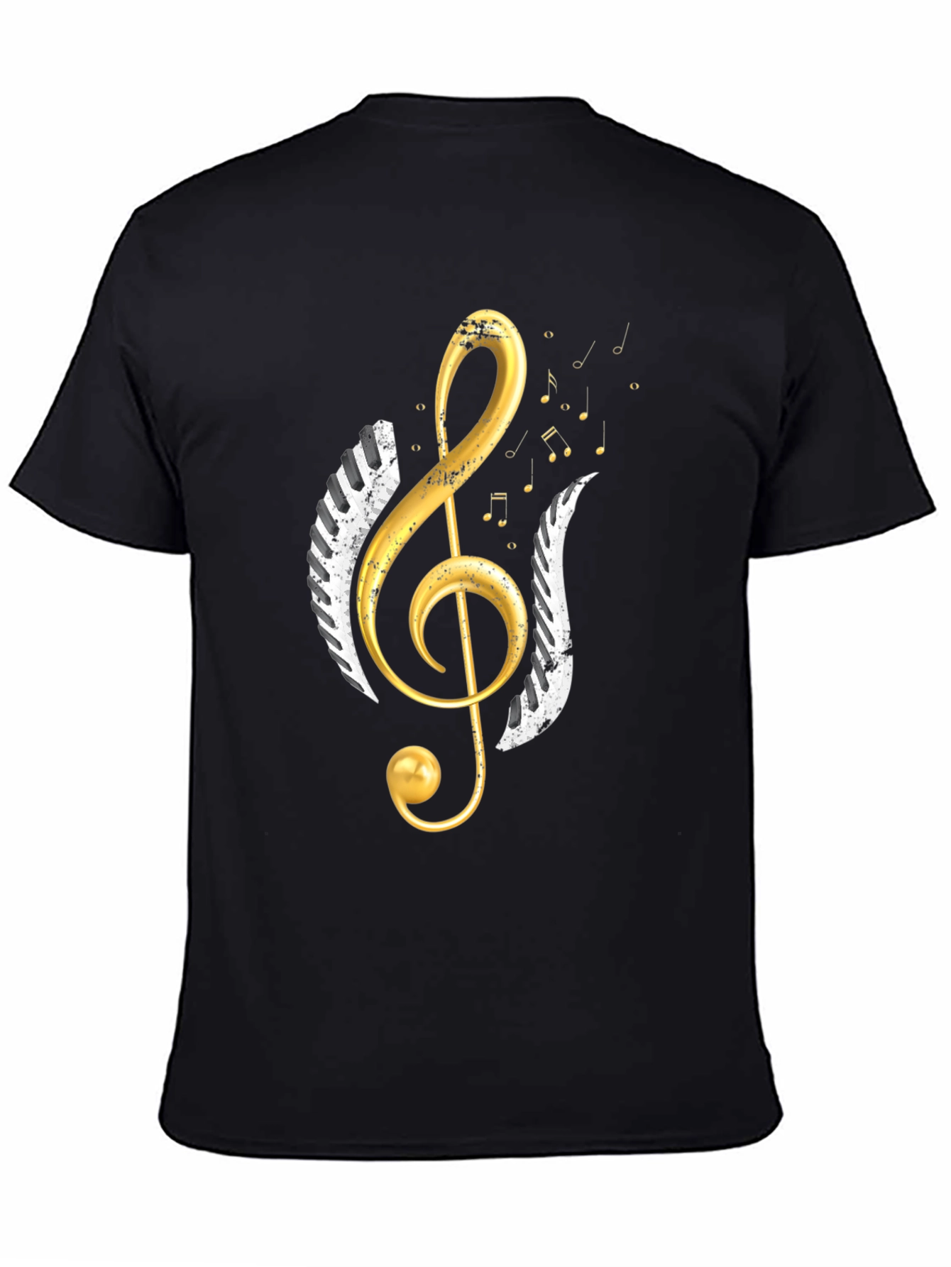 Musical Treble Clef Graphic Tee - Black