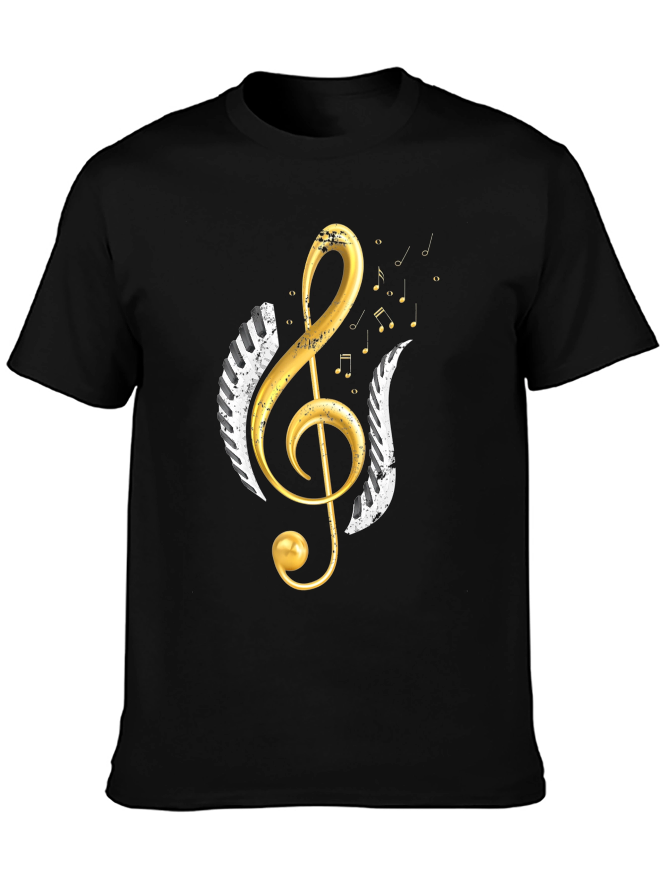 Musical Treble Clef Graphic Tee - Black