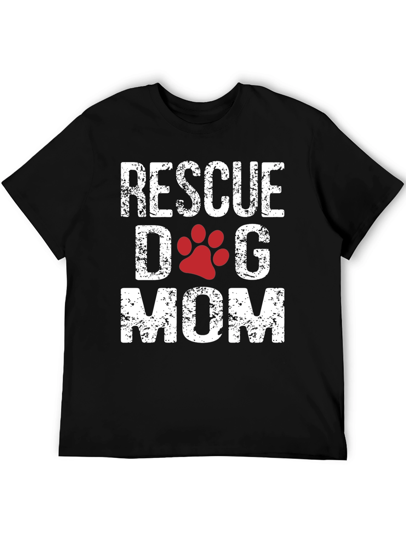 Rescue Dog Mom T-Shirt - Cute Paw Print Design