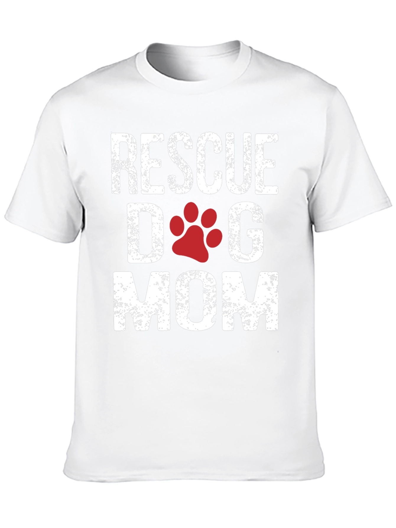 Rescue Dog Mom T-Shirt - Cute Paw Print Design