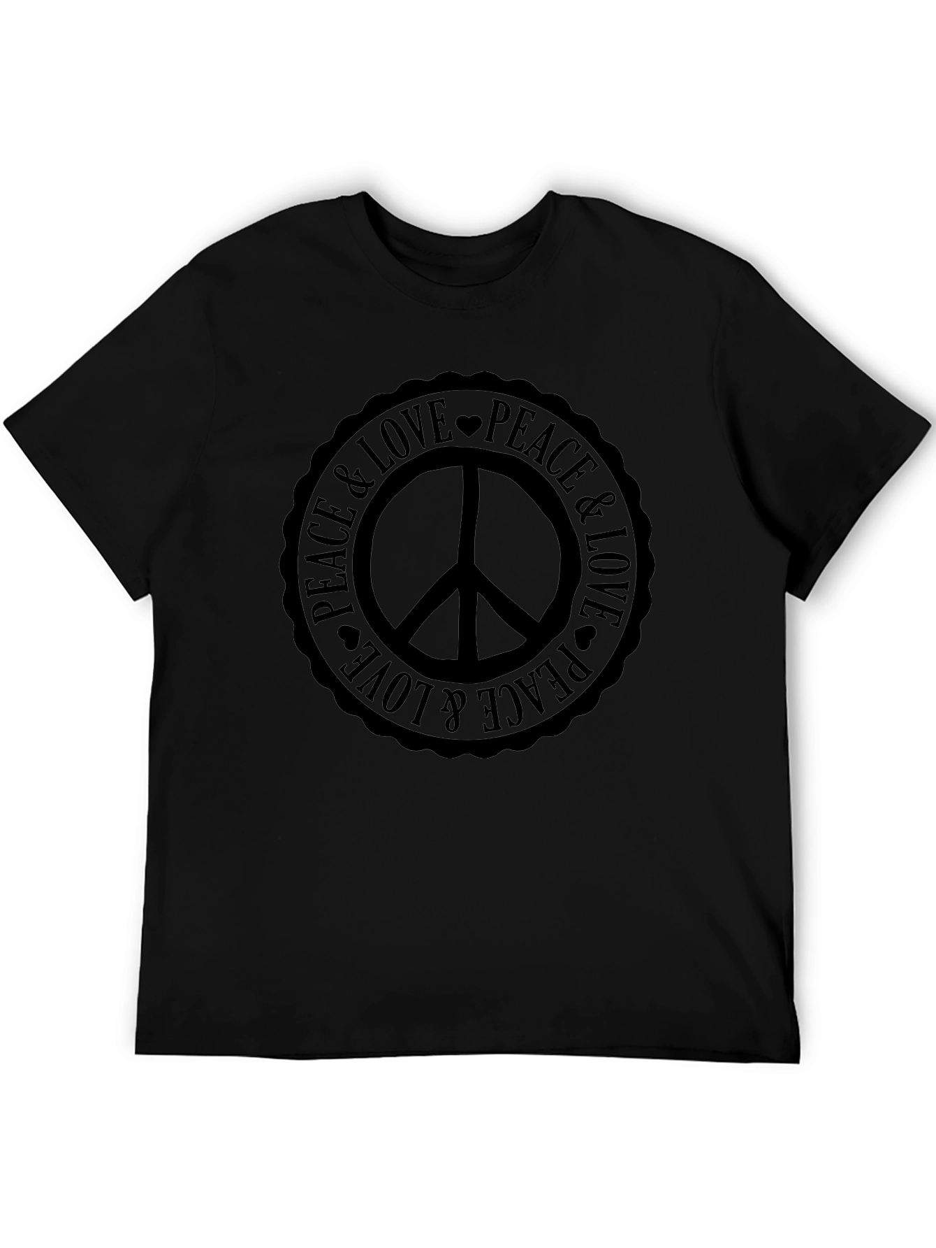 Peace & Love Graphic Tee - Classic Black T-Shirt