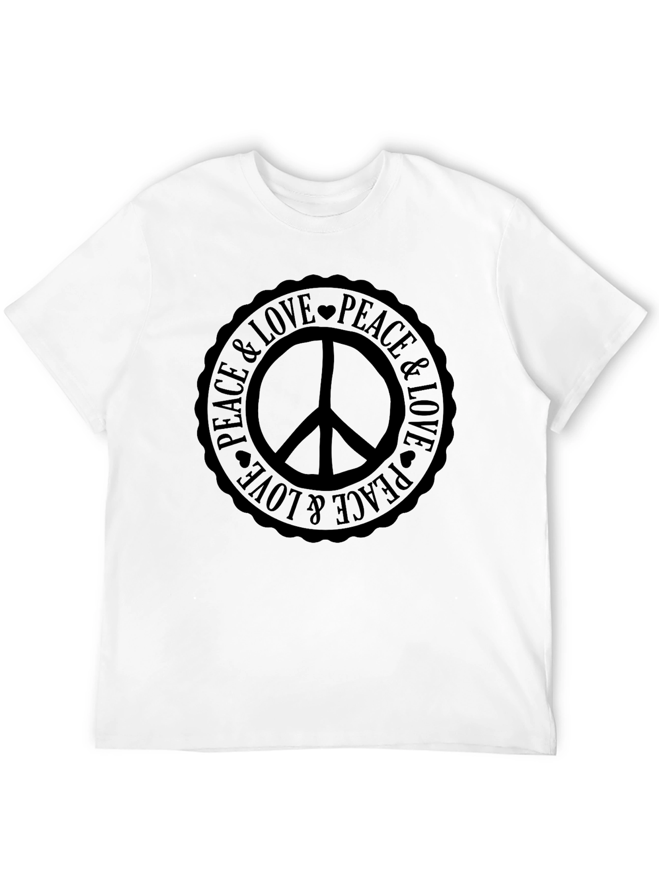 Peace & Love Graphic Tee - Classic Black T-Shirt