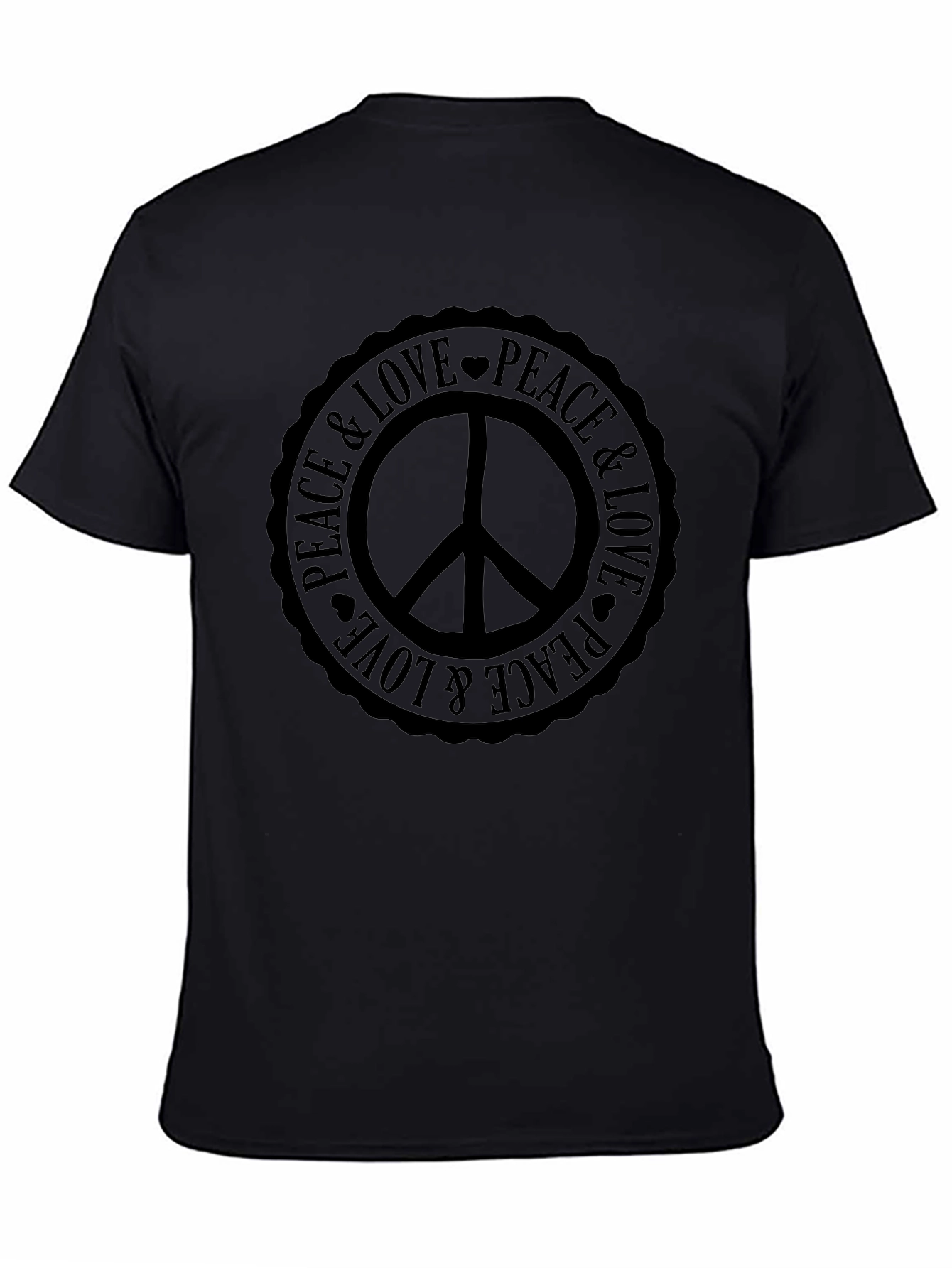 Peace & Love Graphic Tee - Classic Black T-Shirt