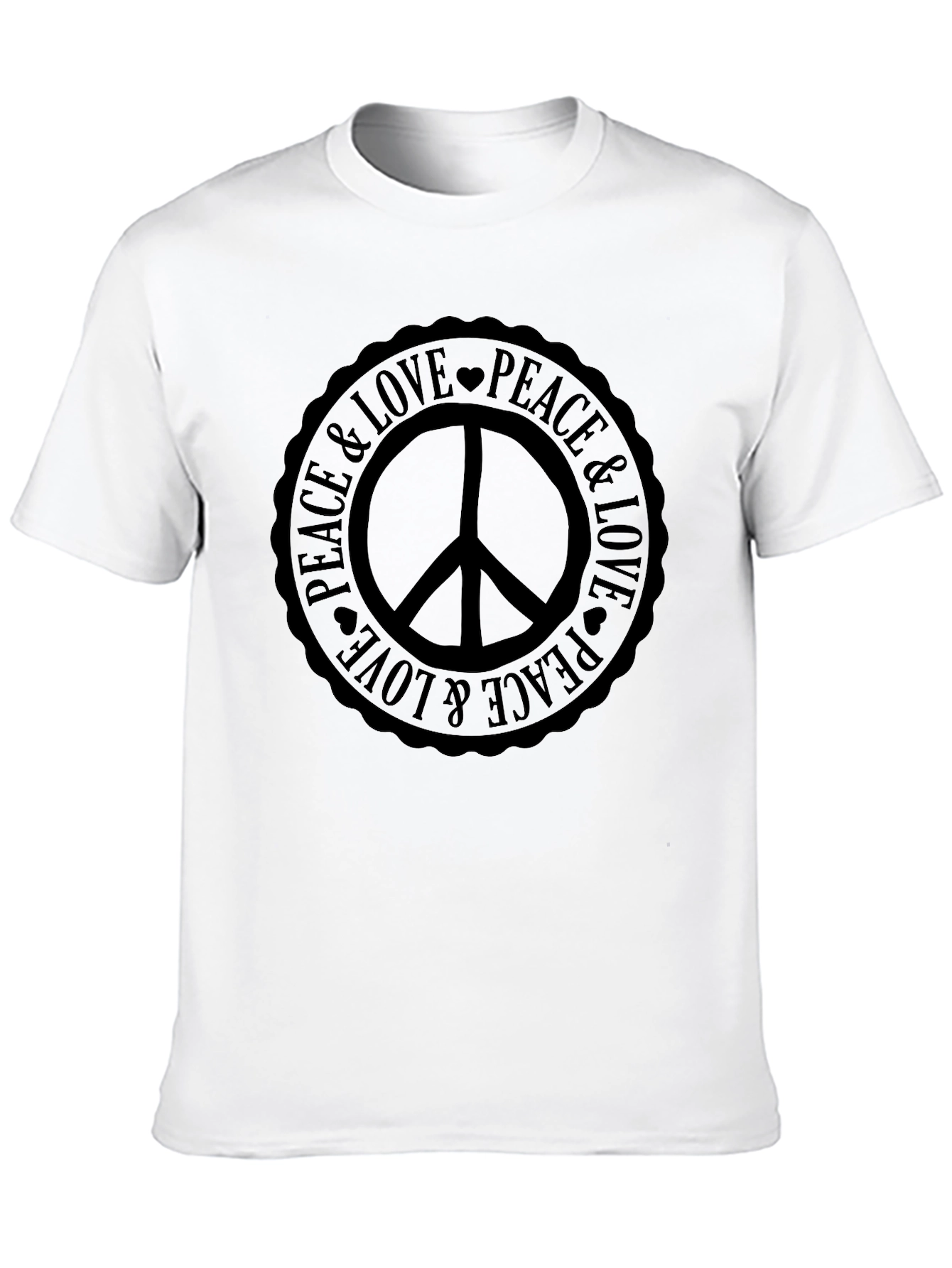 Peace & Love Graphic Tee - Classic Black T-Shirt