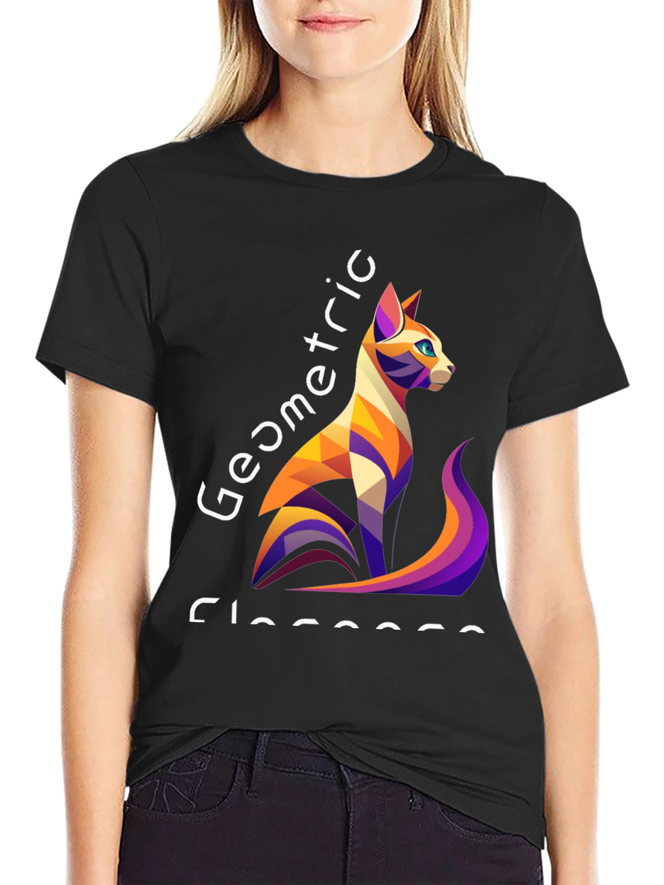 Geometric Cat T-Shirt - Unique Style