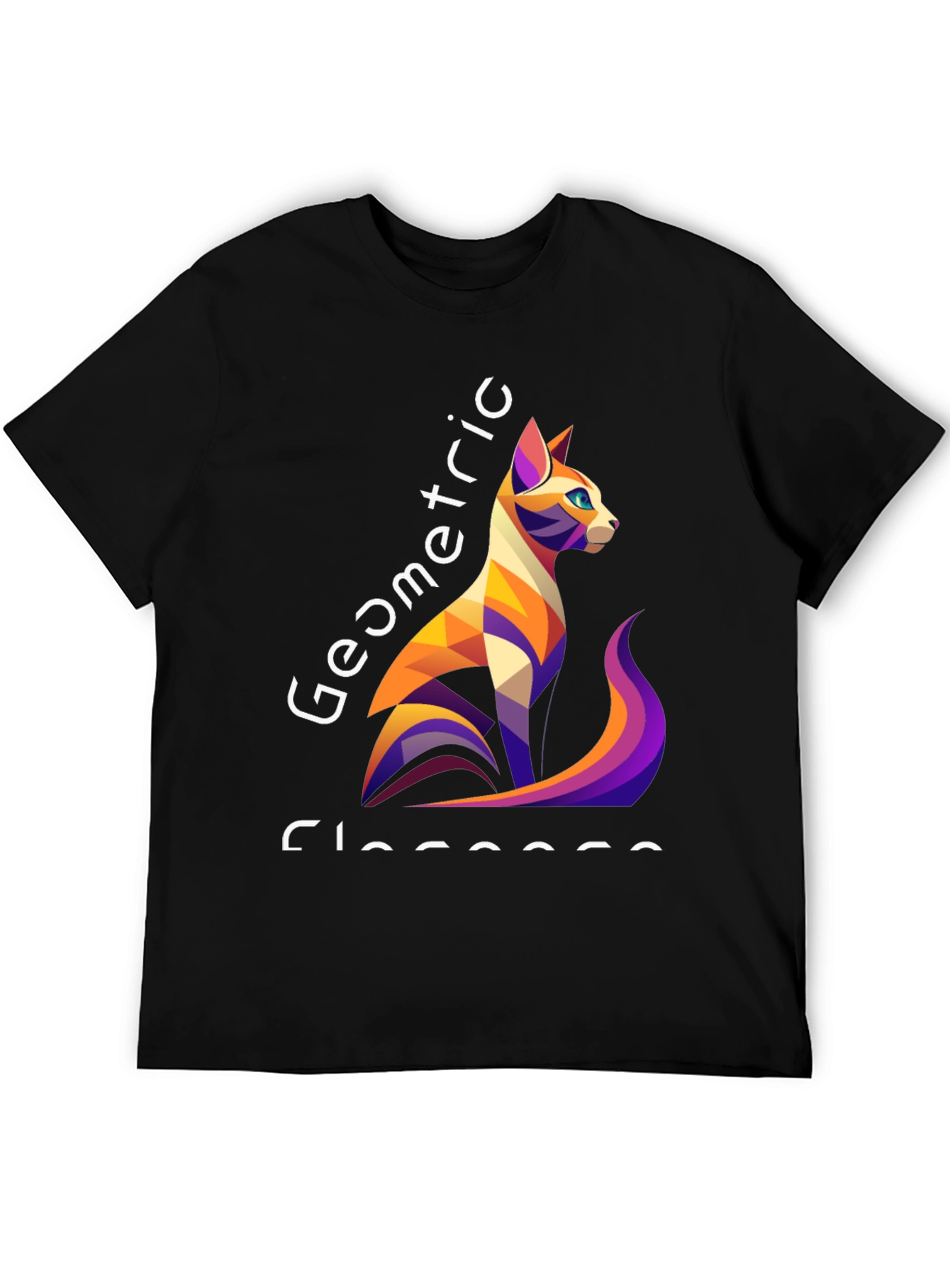Geometric Cat T-Shirt - Unique Style