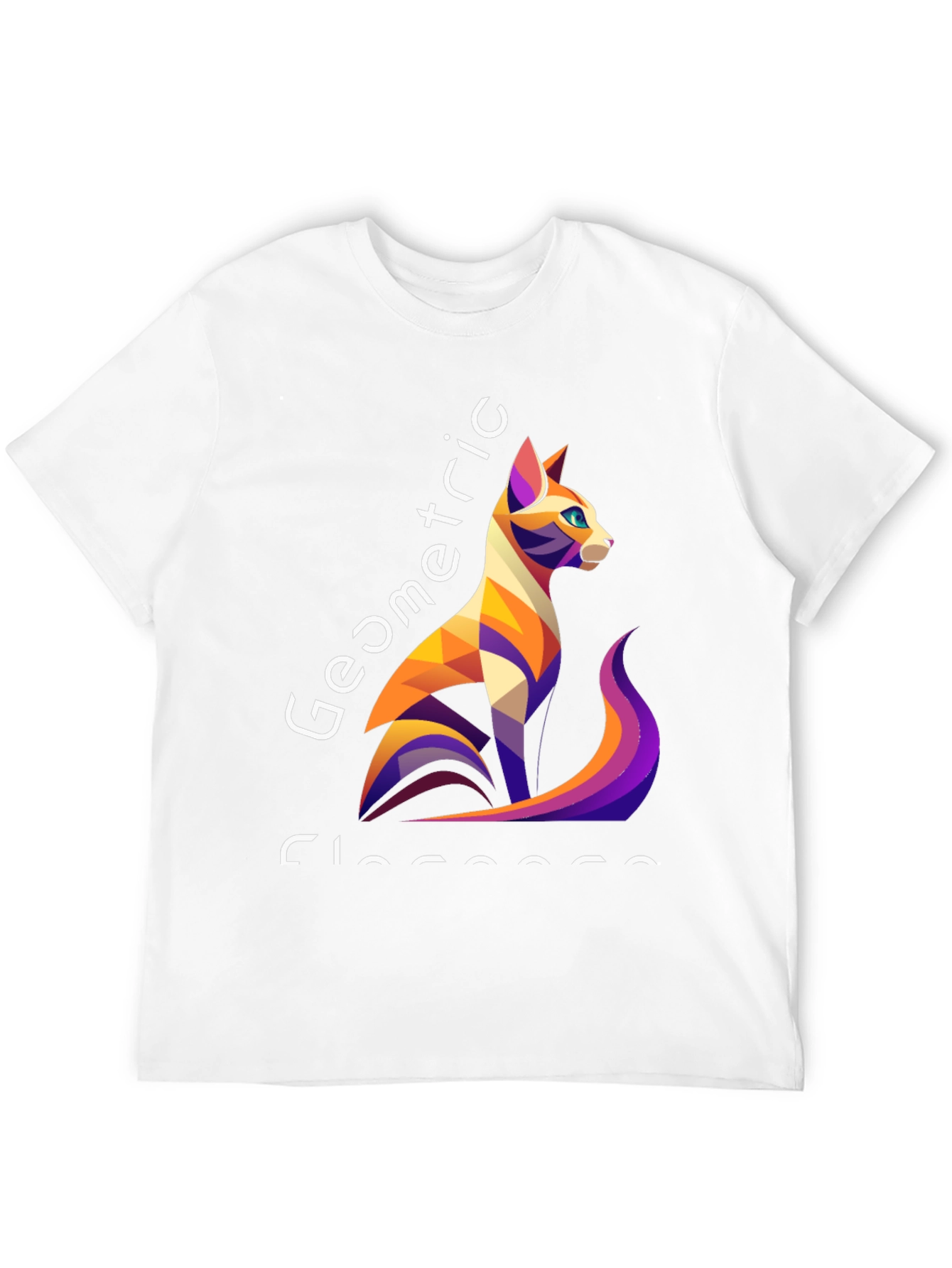 Geometric Cat T-Shirt - Unique Style