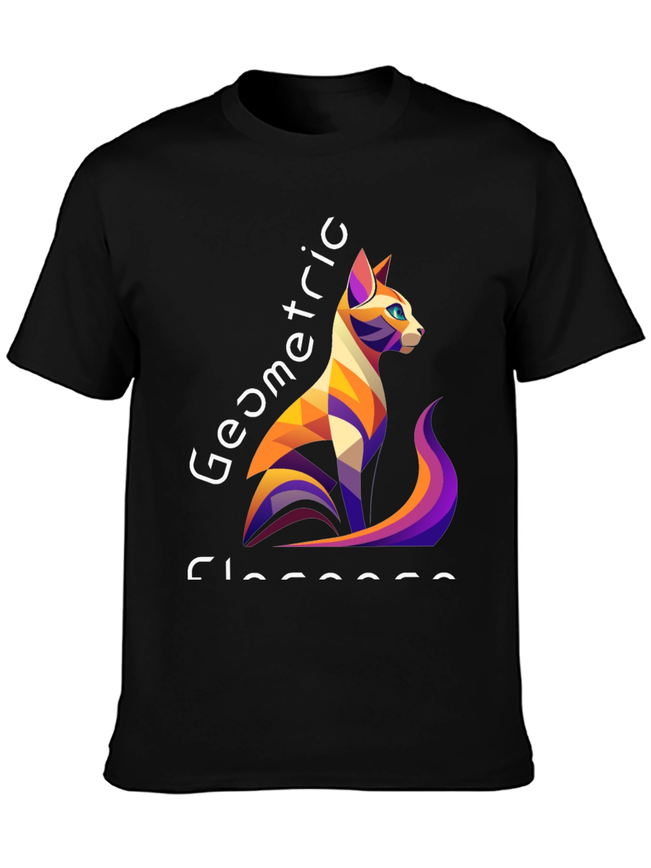 Geometric Cat T-Shirt - Unique Style