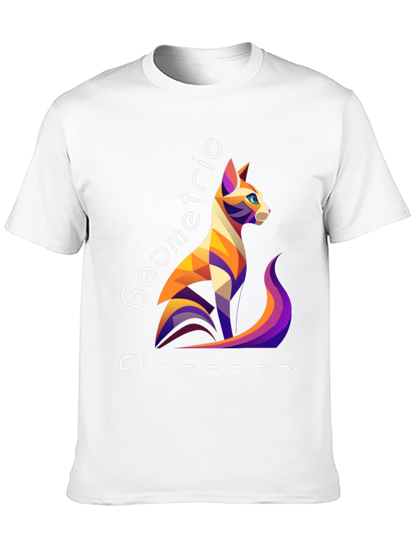 Geometric Cat T-Shirt - Unique Style