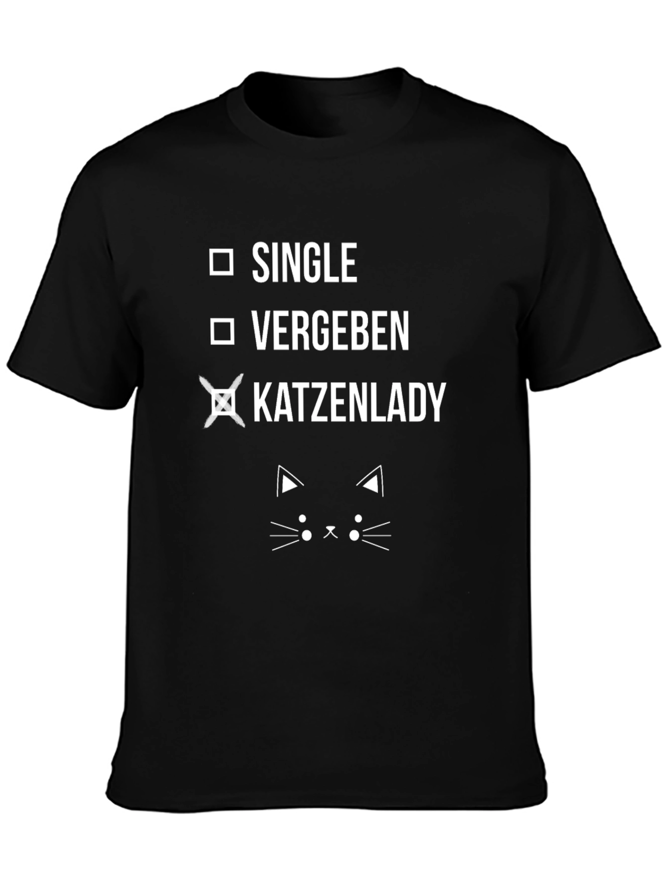 Funny Cat Lady T-Shirt - Single Vergeben Katzenlady