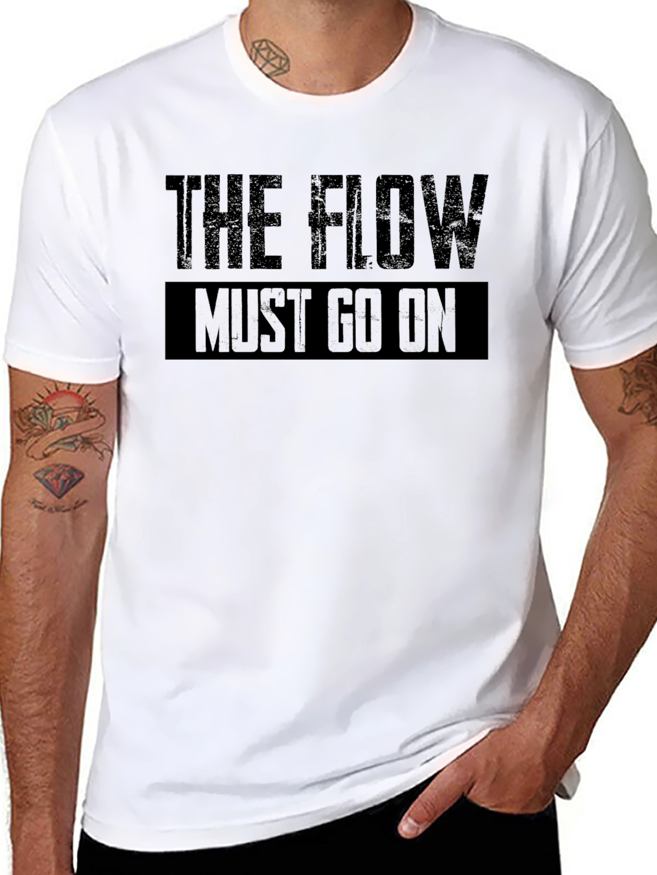 The Flow Must Go On Black Graphic T-Shirt