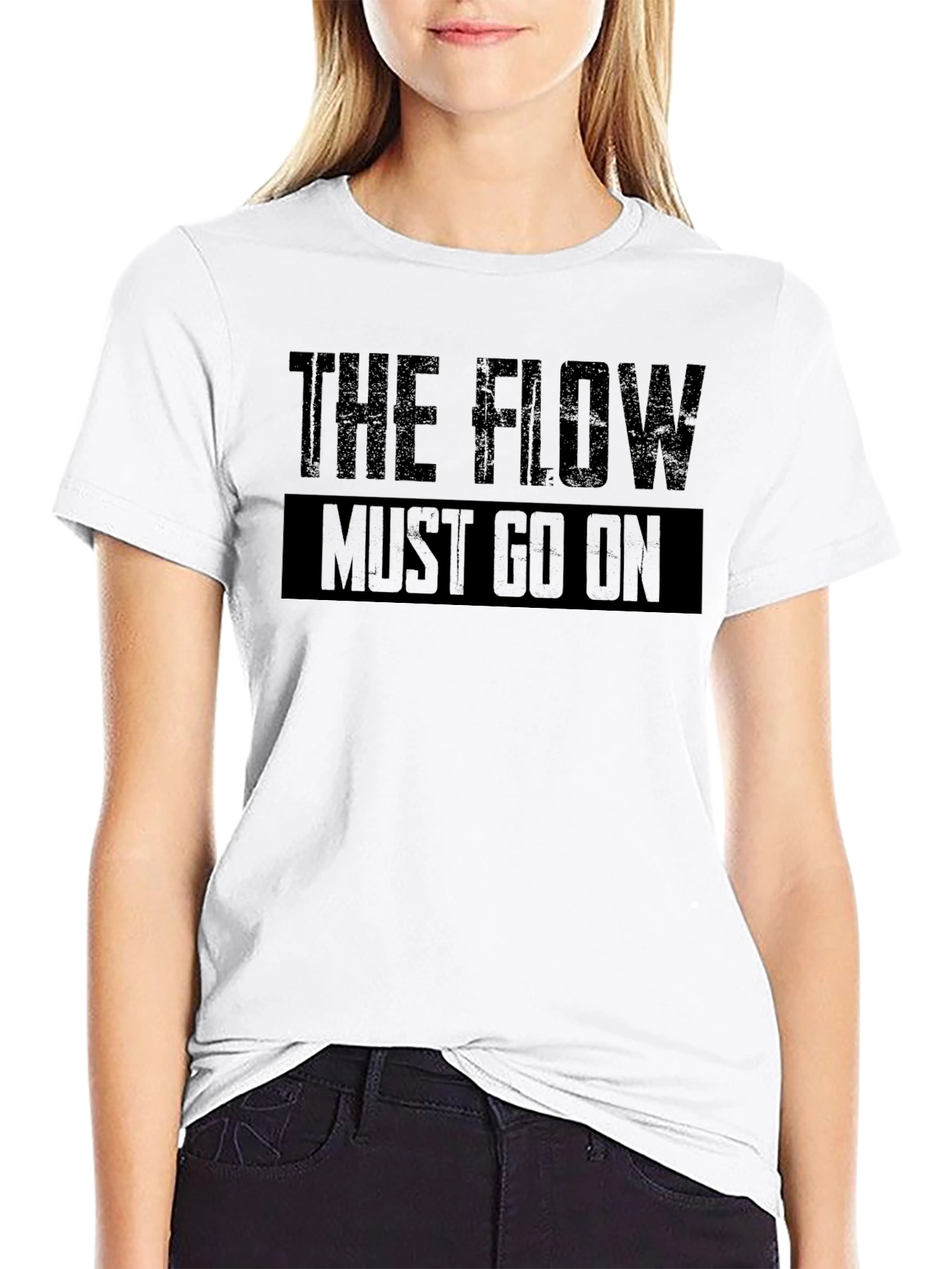 The Flow Must Go On Black Graphic T-Shirt