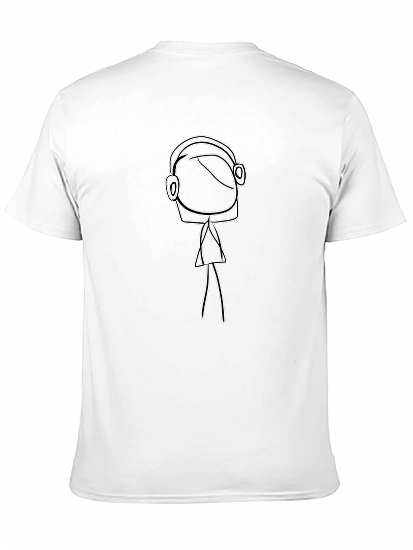 Abstract Line Art Graphic Tee - Black Cotton