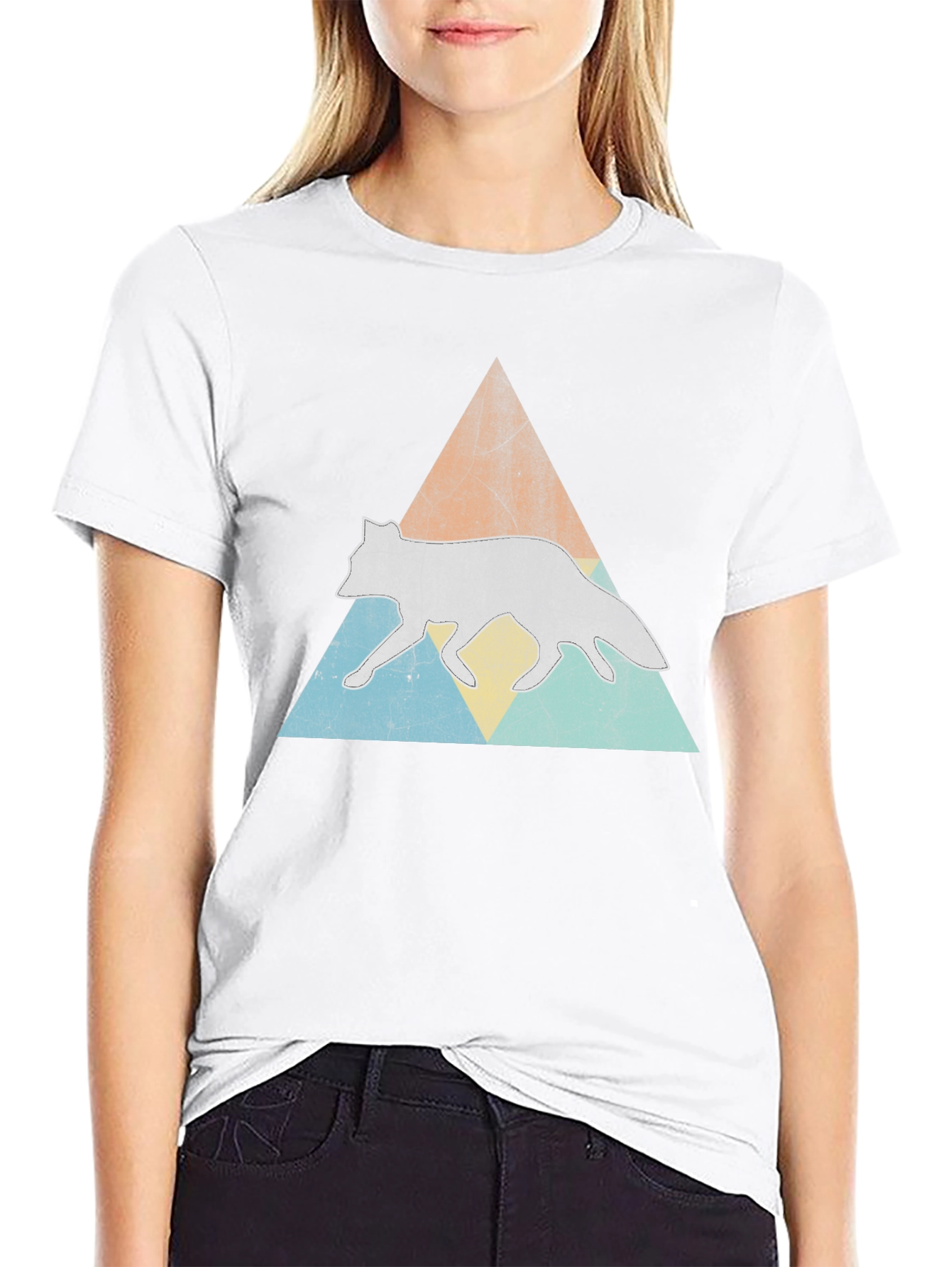 Retro Wolf Triangle Graphic Tee