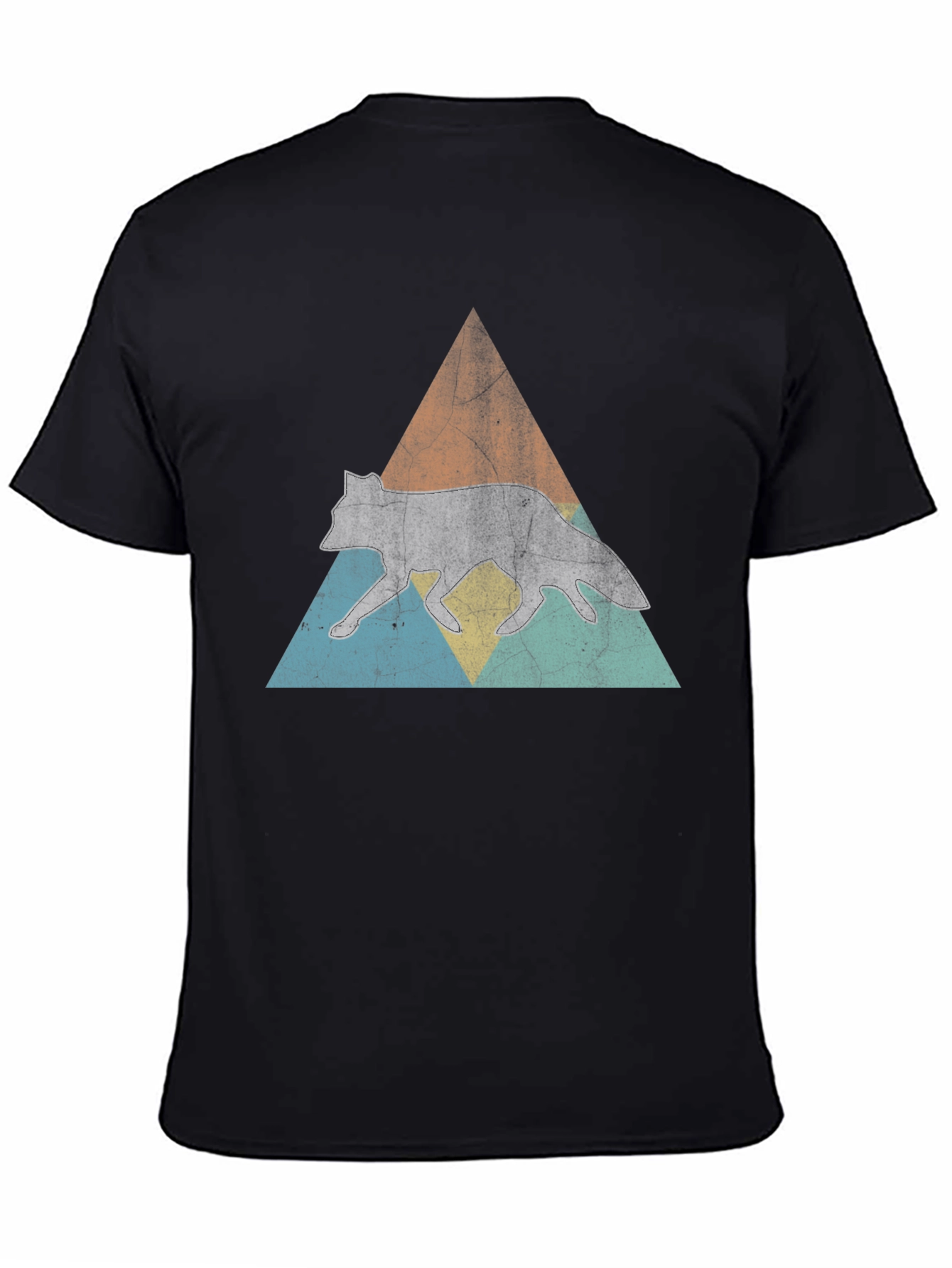 Retro Wolf Triangle Graphic Tee