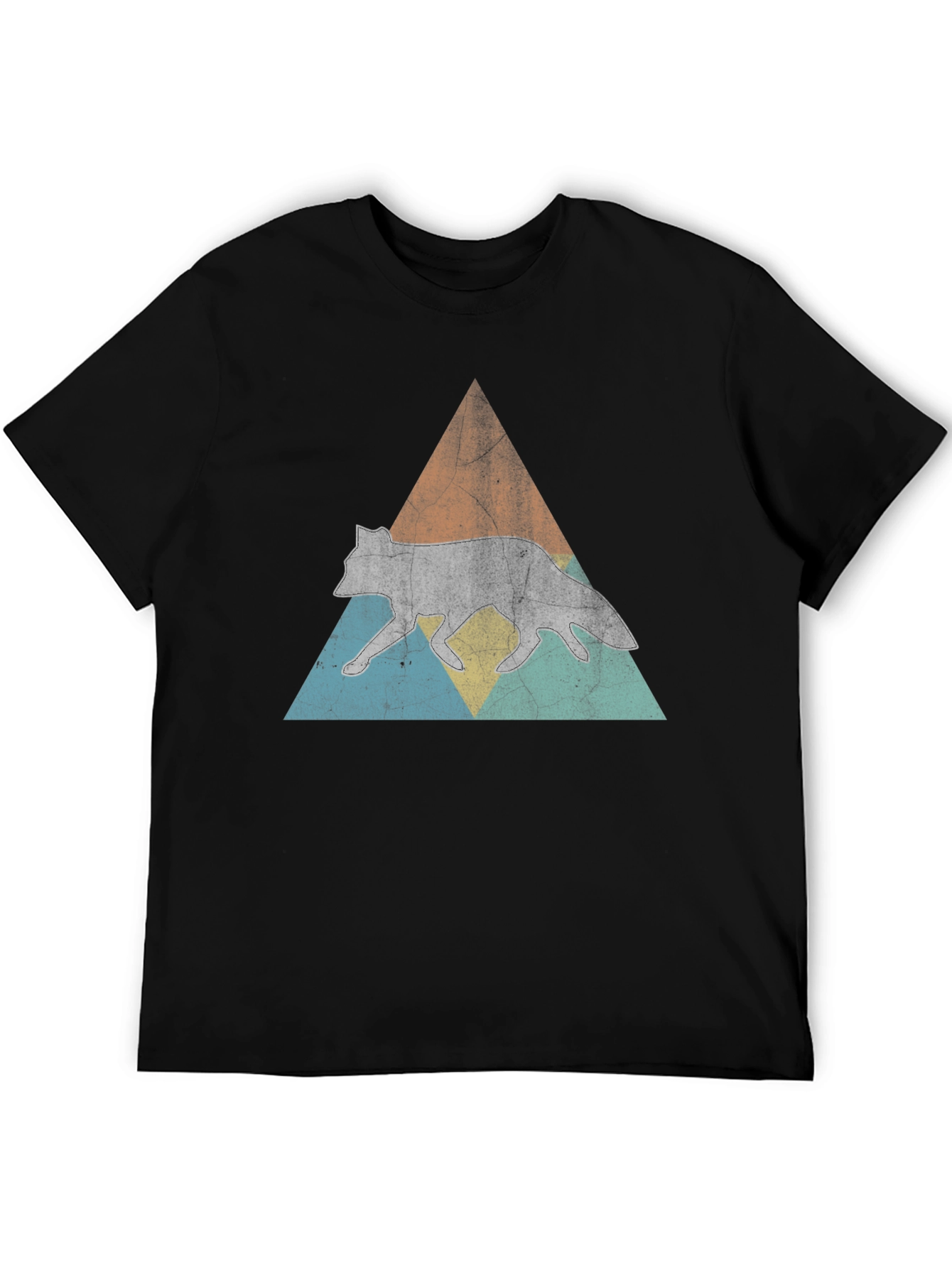 Retro Wolf Triangle Graphic Tee