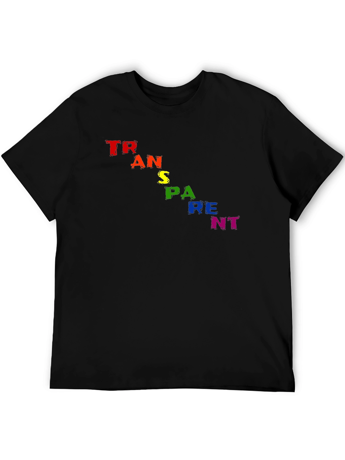 Transparent Pride T-Shirt - Black Cotton Blend LGBT Tee