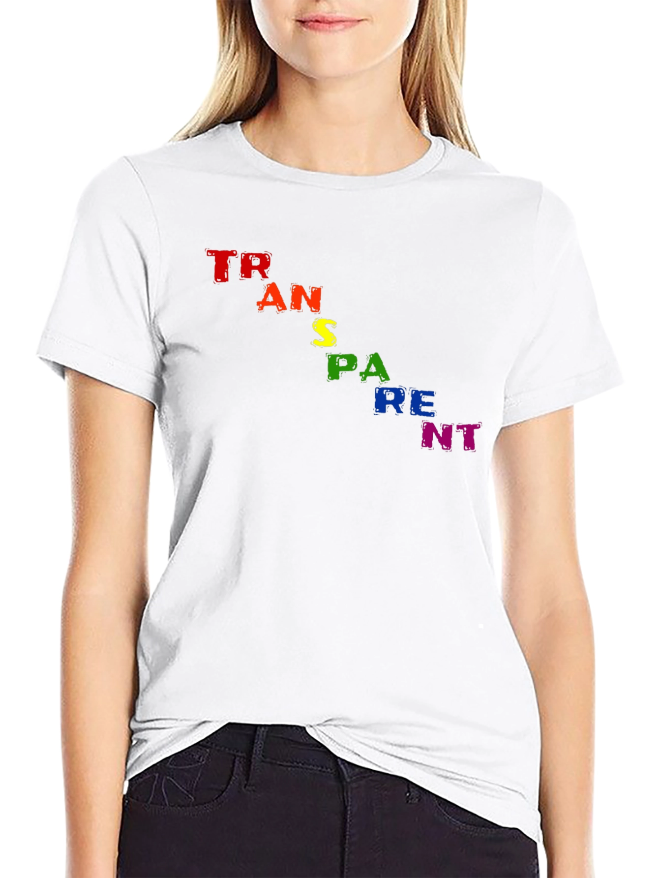 Transparent Pride T-Shirt - Black Cotton Blend LGBT Tee