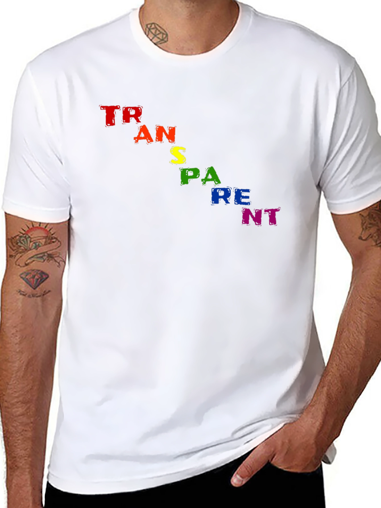 Transparent Pride T-Shirt - Black Cotton Blend LGBT Tee
