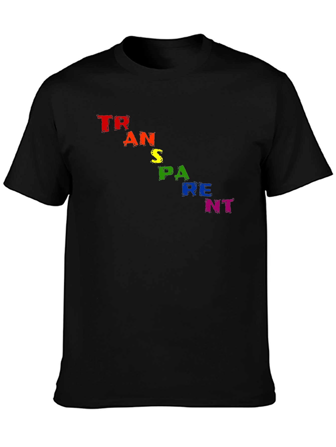 Transparent Pride T-Shirt - Black Cotton Blend LGBT Tee