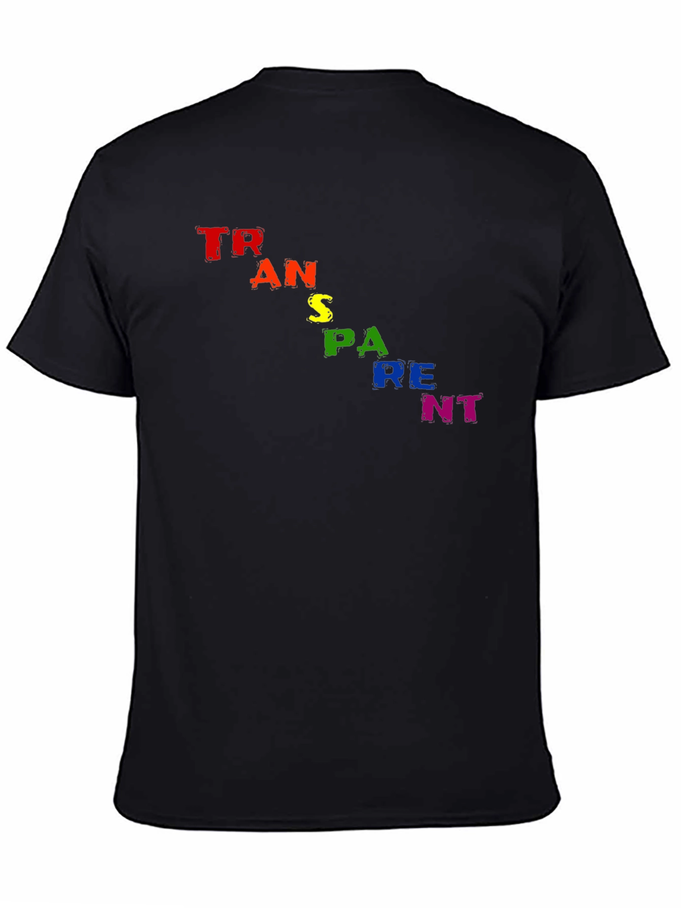 Transparent Pride T-Shirt - Black Cotton Blend LGBT Tee