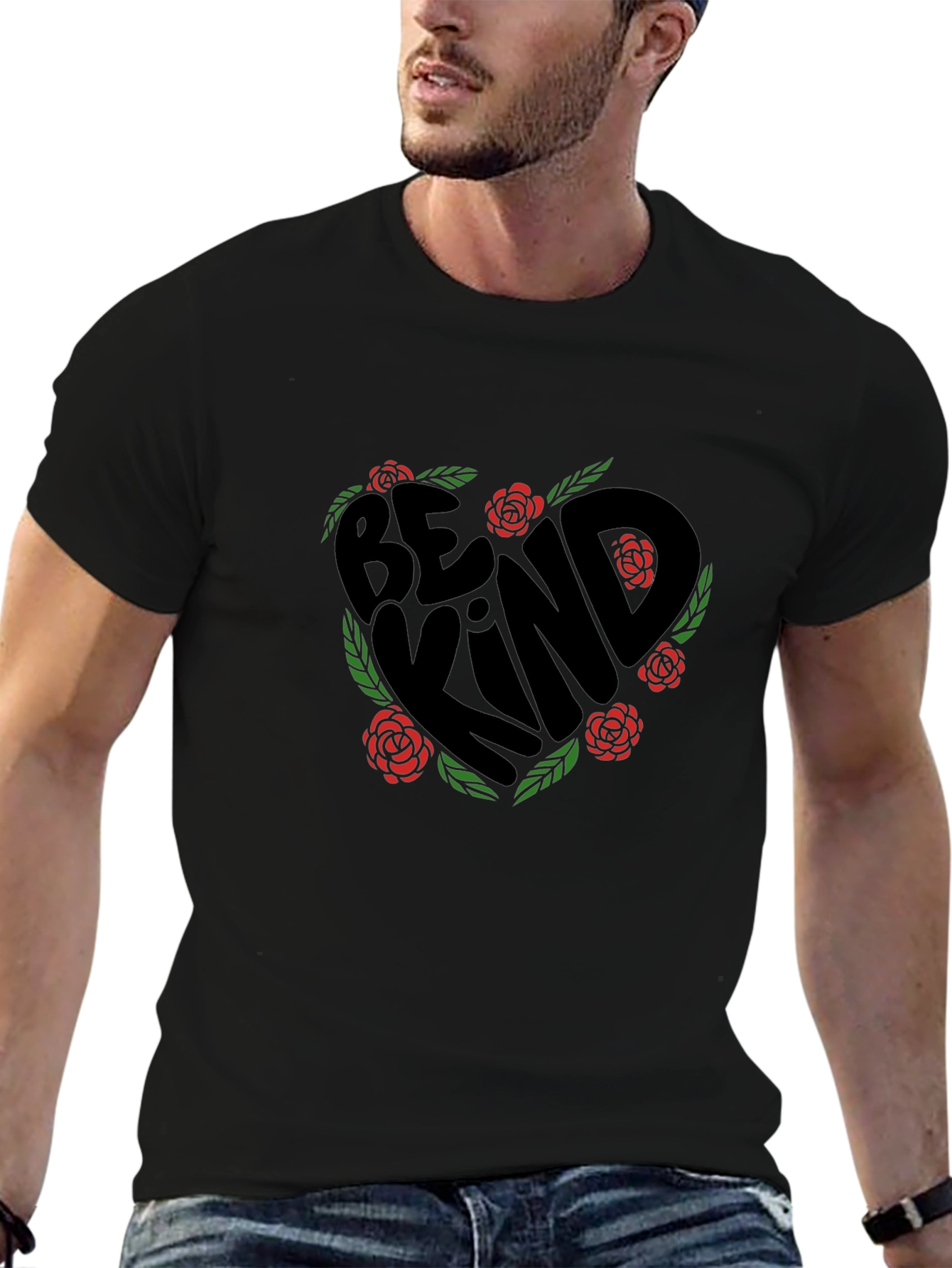 Be Kind T-Shirt - Floral Heart Design