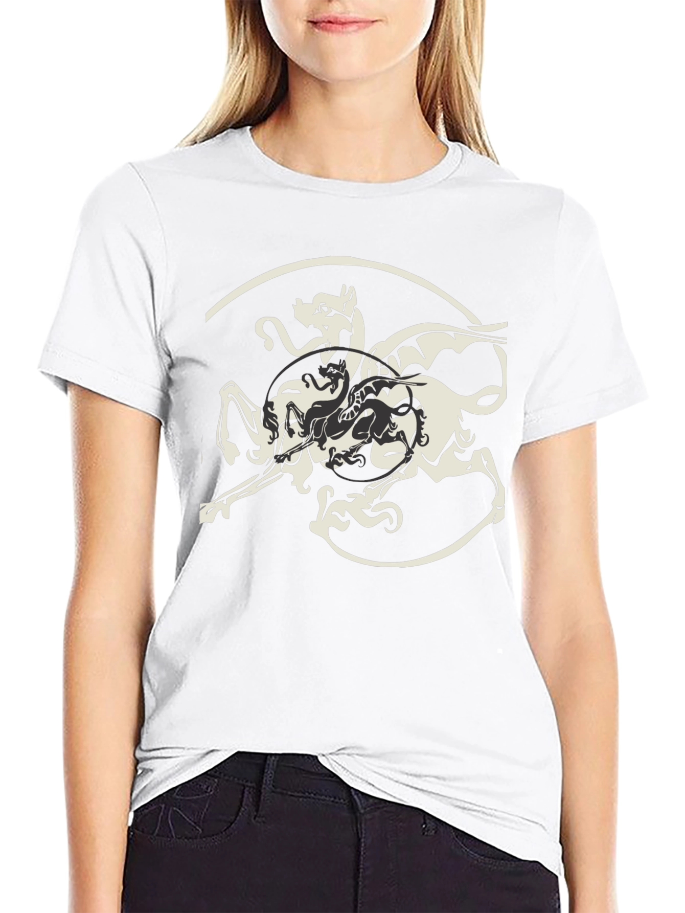 Mythical Creature Graphic Tee - Black