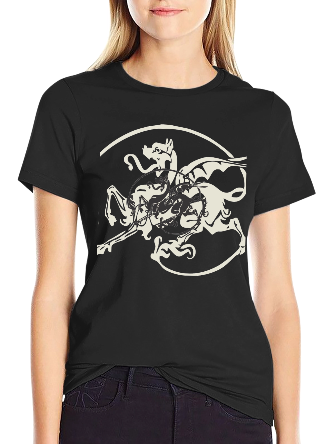 Mythical Creature Graphic Tee - Black