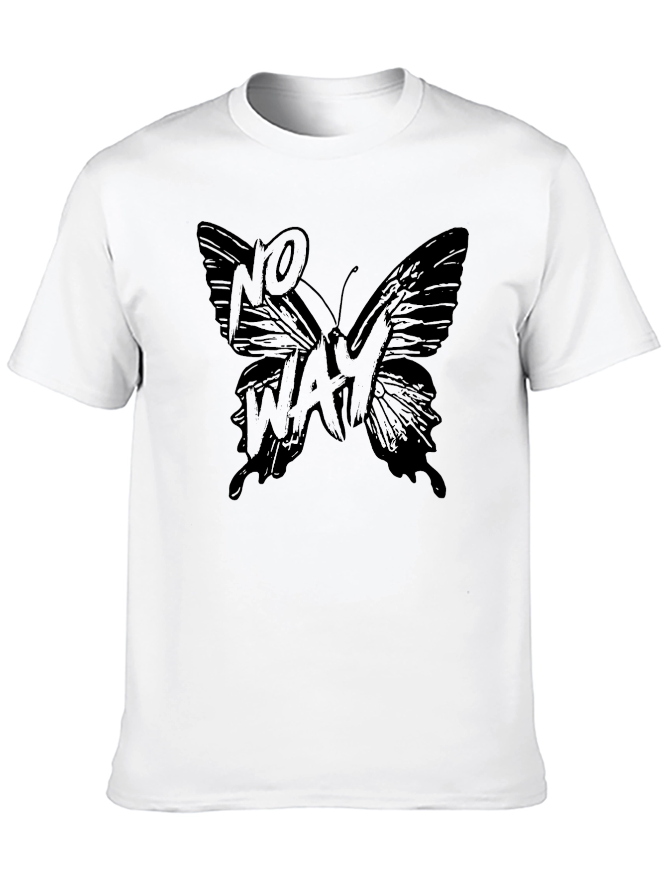 No Way Butterfly Black T-Shirt - Mens
