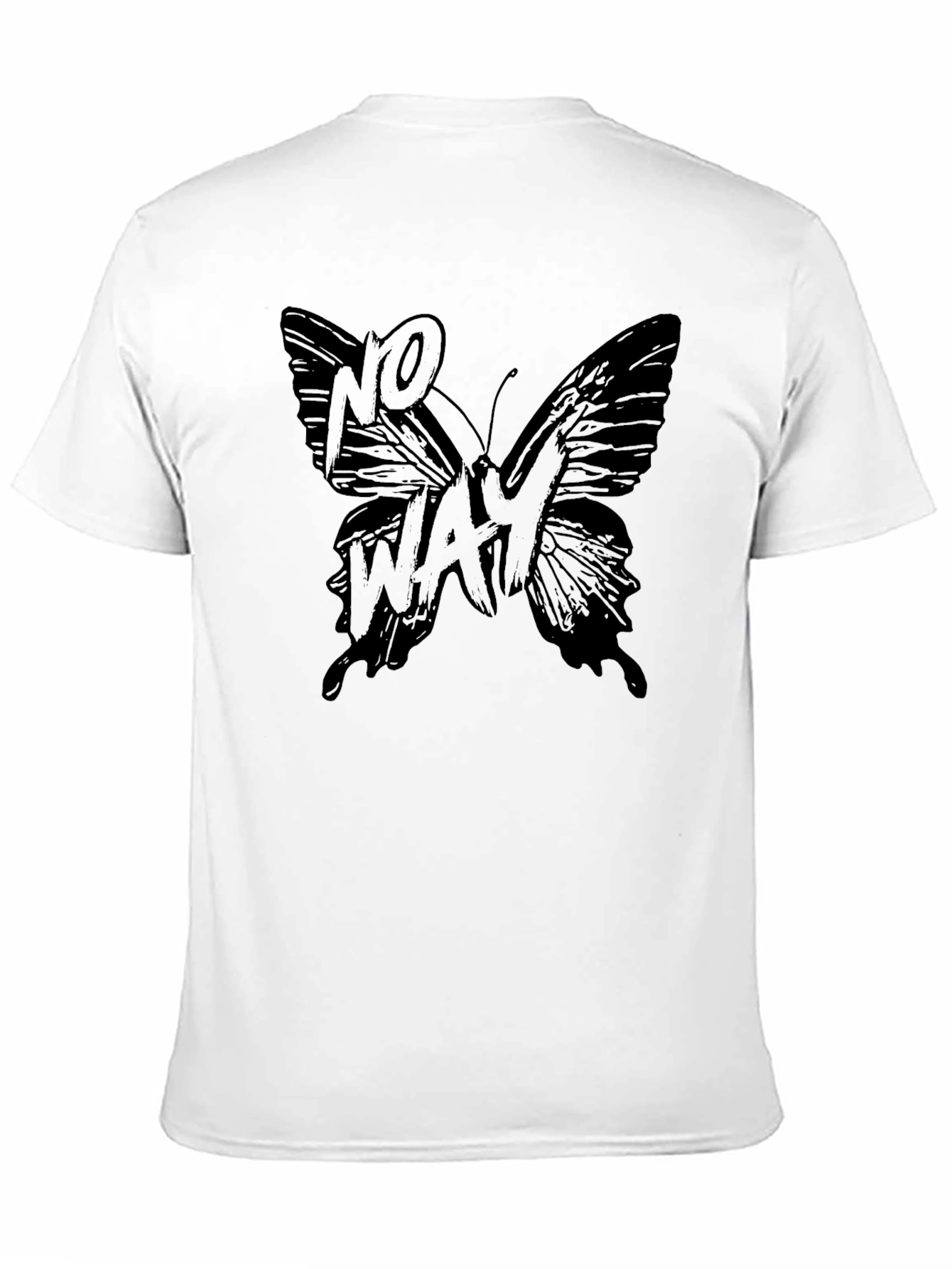 No Way Butterfly Black T-Shirt - Mens