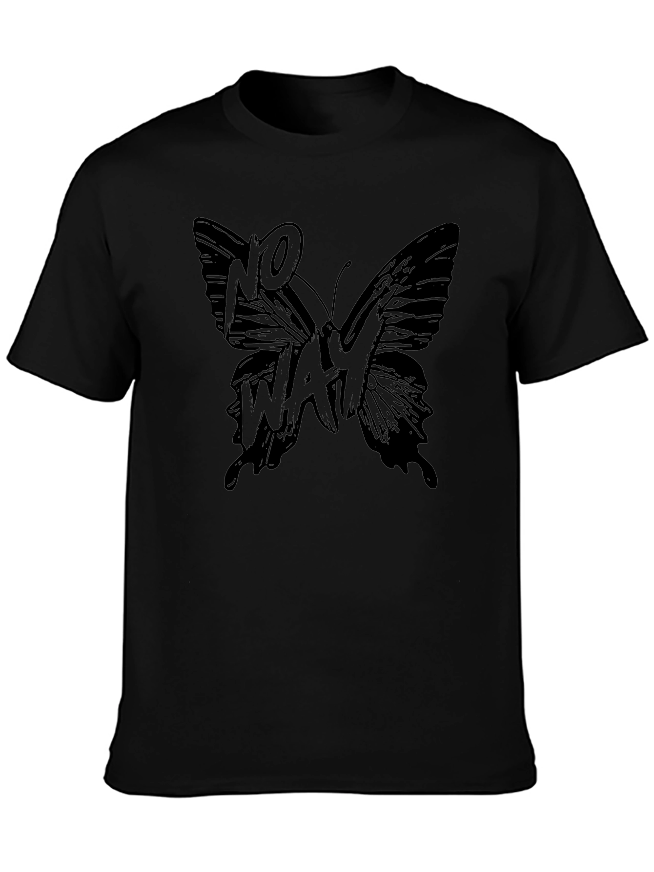 No Way Butterfly Black T-Shirt - Mens