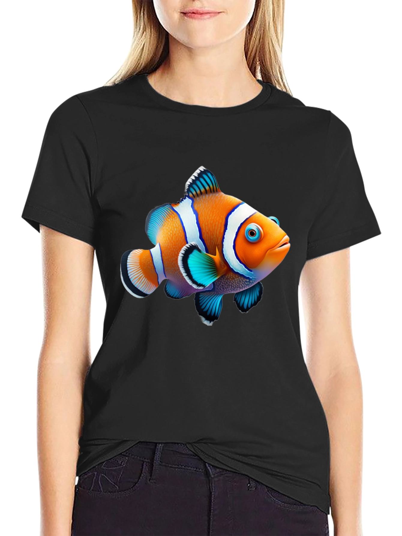 Clownfish Graphic Black T-Shirt