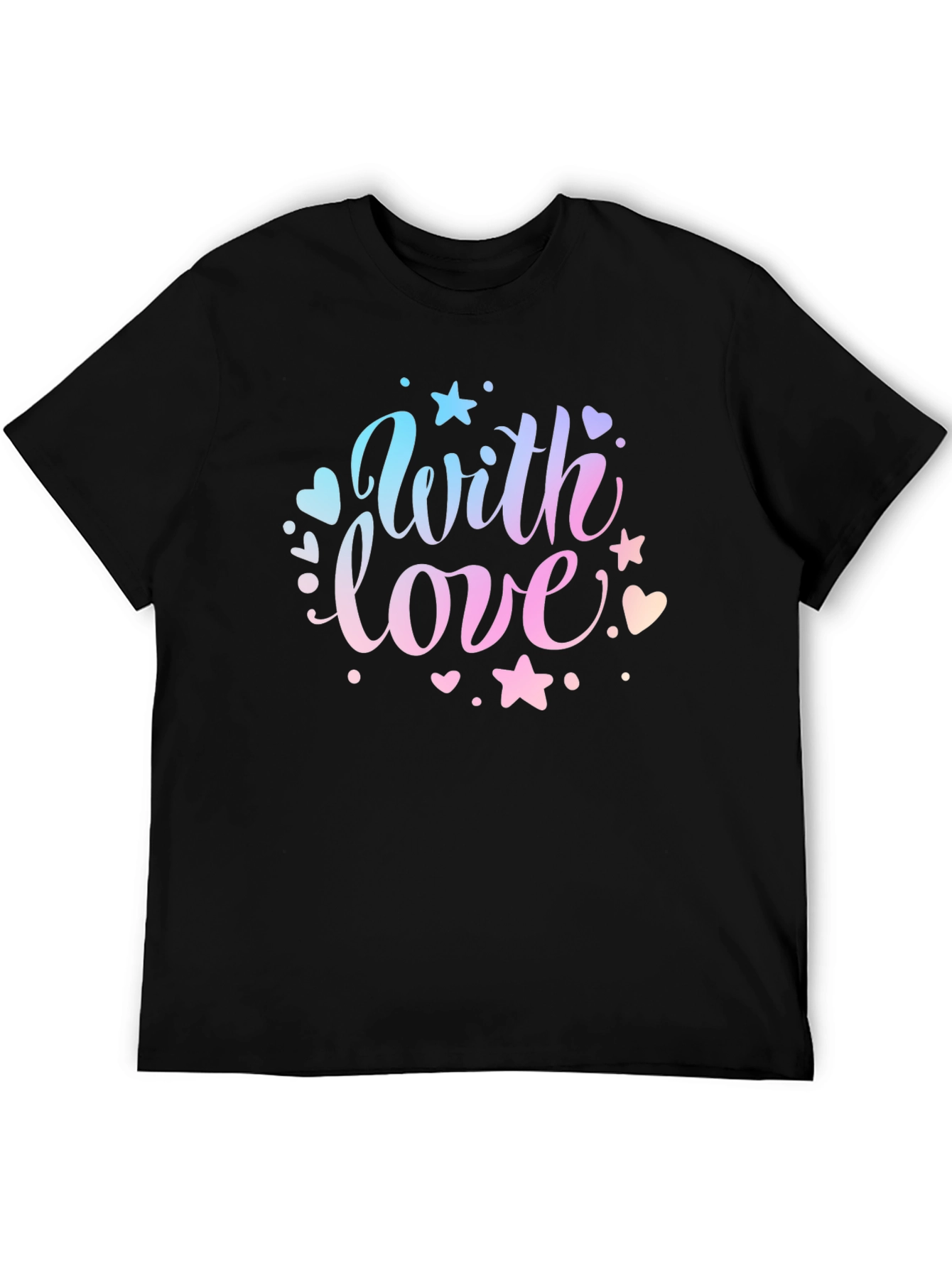 With Love Graphic Print Black T-Shirt