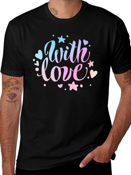 With Love Graphic Print Black T-Shirt
