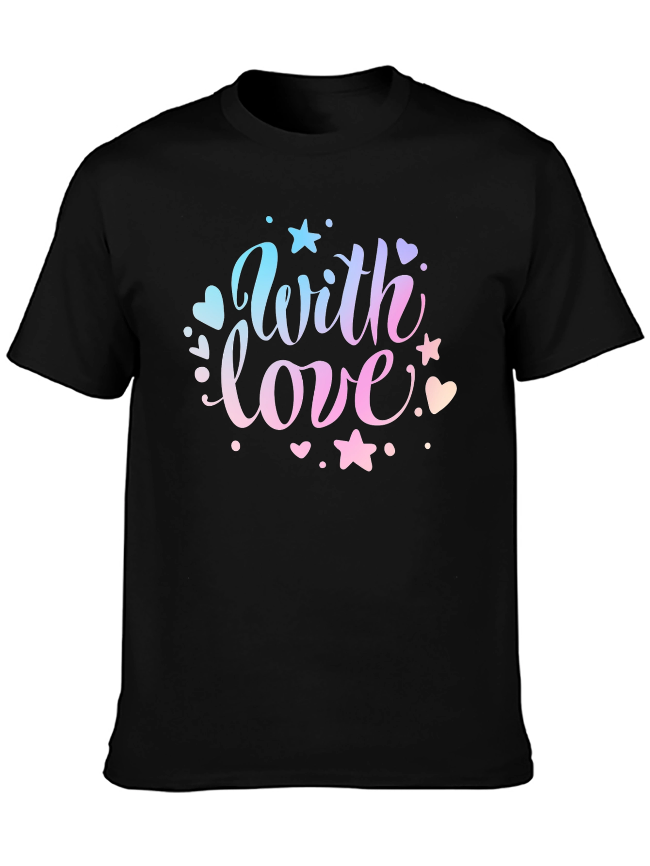 With Love Graphic Print Black T-Shirt