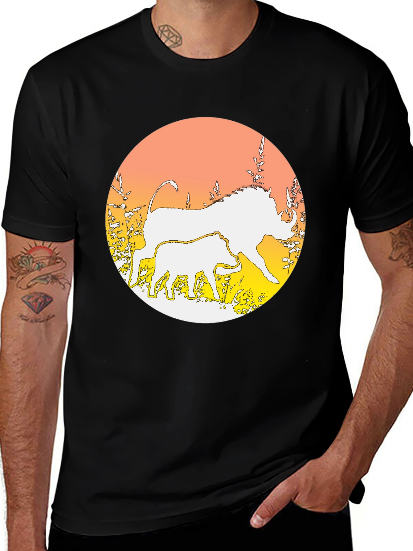 Warthog Graphic Print Crewneck T-Shirt